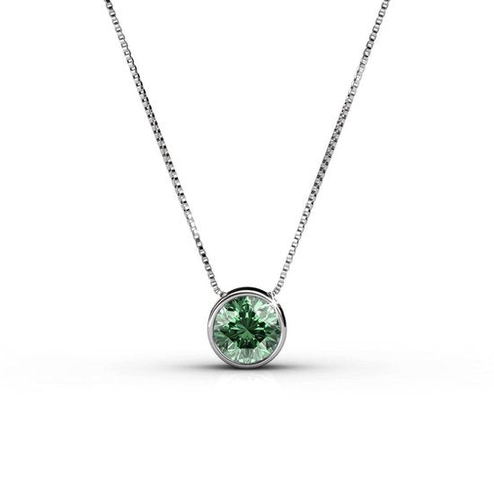 Yolora Ladies Necklace with Pendant - 7 Colliers de cristaux Kalpa Camaka - Set of 7 - Silver Colour - 18K White Gold Plated - Beautiful Gift Box - Mother's Day Gift