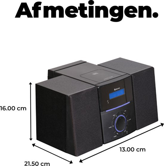 Chaîne HiFi Compacte – CD, Radio FM, Réveil & Entrée AUX – Noir | Denver