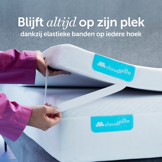 Cloudpillo Original Topper 90x200 - Surmatelas - Couche de soutien adaptative - 4 saisons - Muni d'élastiques - Surmatelas