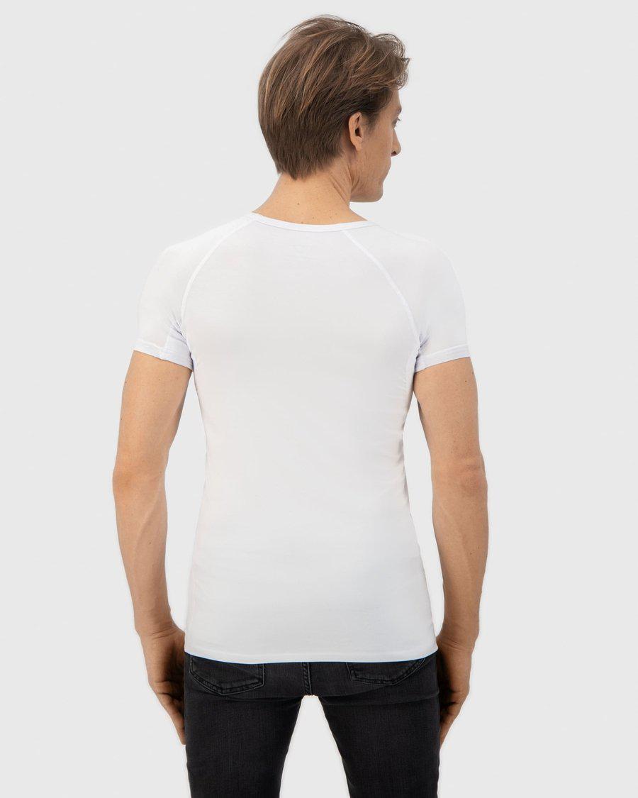 T-shirt anti-transpiration Fibershirts à col en V profond - Blanc - M - Homme