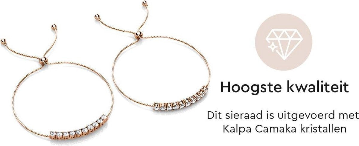 Yolora - Bracelet pour dames avec 10 cristaux Kalpa Camaka - couleur Ros� - plaqué or 18K Ros�