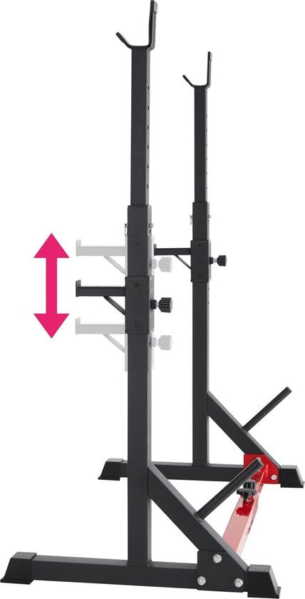 tectake® - squat rack - rack à squat - Apollo - noir / rouge - 404236