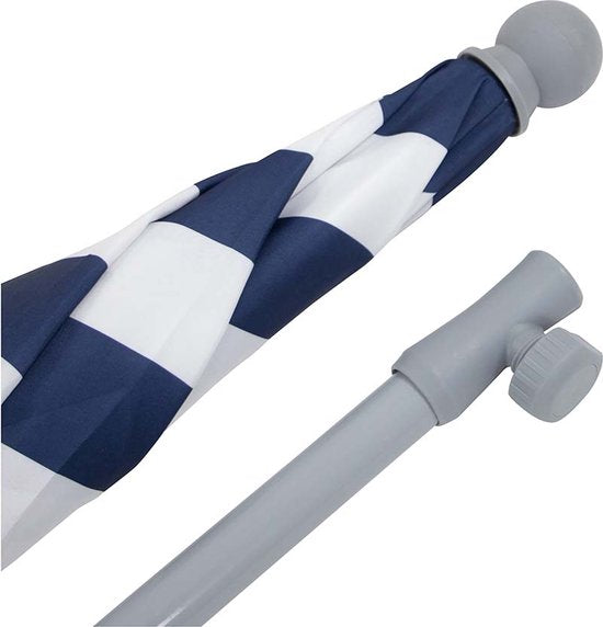 Bo-Camp - Parasol - Plage - À bras articulé - Rayé - Ø 165 cm