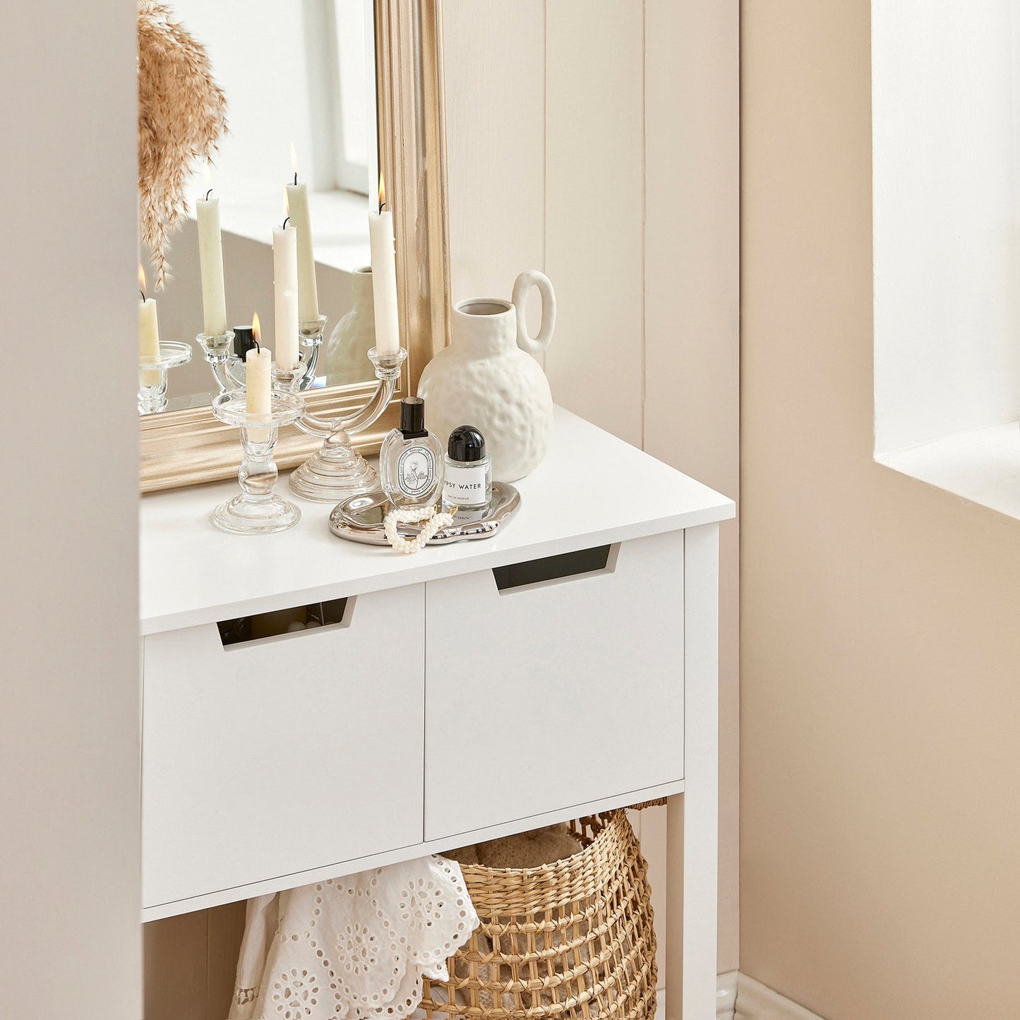 SoBuy Cabinet FSB51-W - 3 tiroirs 1 compartiment ouvert - 93 x 33 x 79 cm - Blanc