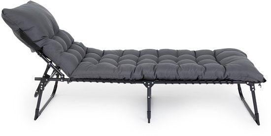 909 Chaise longue d'extérieur Premium avec coussin confortable - Dossier réglable - 189x59x30cm - Capacité de charge maximale : 110KG