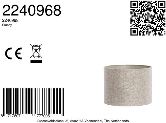 Light & Living Abat-jour Brandy - Beige - 40x40x30cm -.