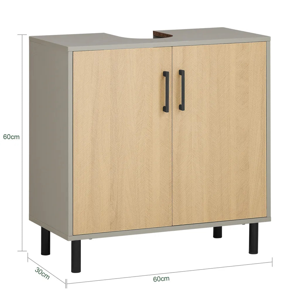 SoBuy Evier Meuble bas avec 2 portes - 60x30x60 cm - Max. 20KG - Couleur bois