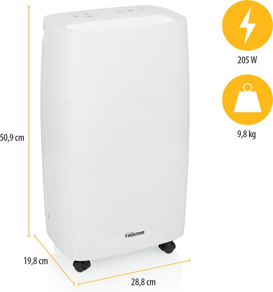 Tristar DH-5419 Déshumidificateur 45 m² 205 W 0,416 l/h Blanc