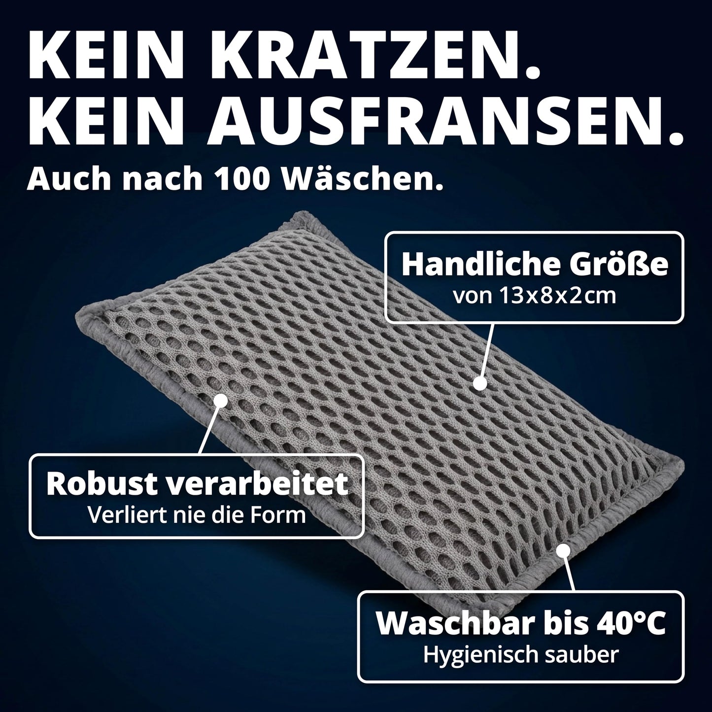 Licargo - Lot de 3 éponges anti-insectes pour voiture - Microfibre alvéolée - 13 x 8 cm