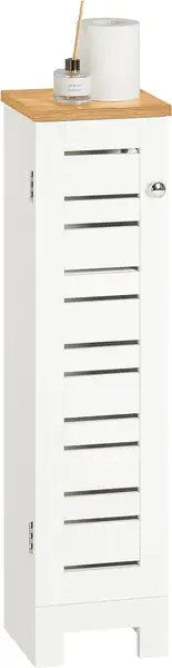 Sobuy - Meuble de toilette avec porte-papier -Blanc - 20x75x18 cm