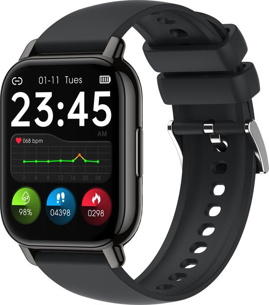 Maoo Amplify 2 Smartwatch Femme et Homme - Convient à Android et iOS - Bracelet en silicone et milanais - Compatible WhatsApp - Fonction Belf complète - Multisport - Moniteur de fréquence cardiaque et de pression artérielle - Moniteur de sommeil - Cadeau