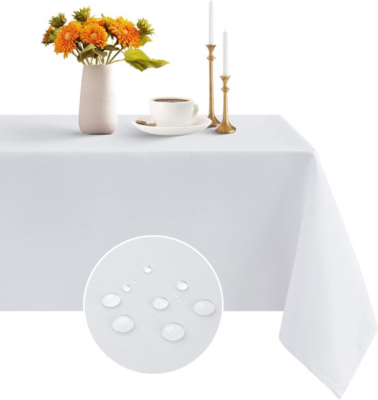 Partizzle 2x Nappe en plastique jetable - Décorations pour futures mariées - Décoration de mariage à Noël - Anniversaire - Blanc - 274 x 137 cm