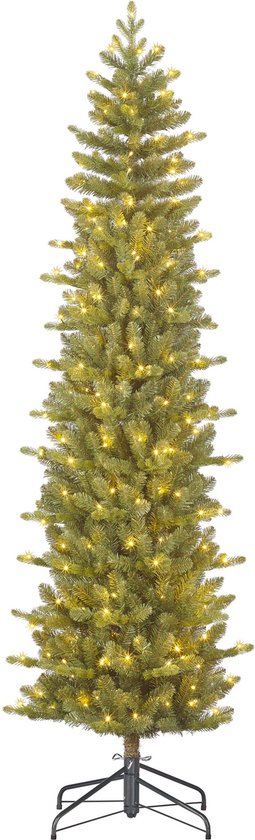 Black Box Trees Harma Artificial Christmas Tree Narrow avec LED Lights - H260 x Ø73 cm - Vert