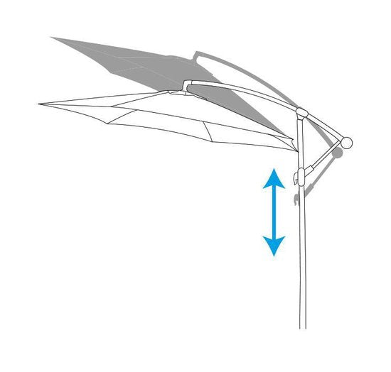 Lifetime Garden Parasol flottant avec pied - Parasol inclinable - ⌀300 x 300 cm - Parasol de balcon avec système d'inclinaison - réglable jusqu'à 3 mètres de haut - Parasol Champagne