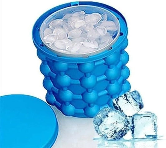 Seau à glace/cubeur de glace - Shop-Story - Refroidisseur de boissons - Seau en silicone 2 en 1 - Bleu
