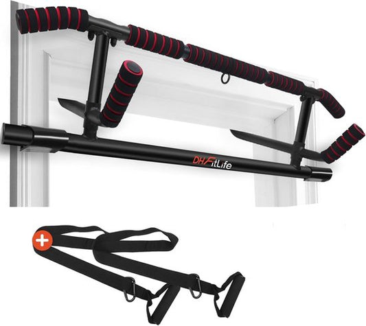 DH FitLife - Barre de traction pour encadrements de porte - Sans vis - Avec Slingtrainer - Pour encadrements de porte de 70 à 92 cm