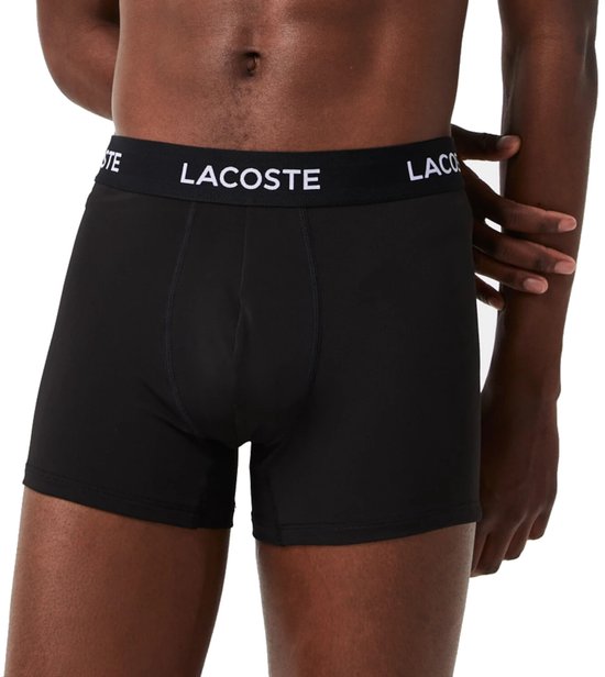 Caleçon Lacoste Hommes Microfibre Noir 3-Pack - Taille L