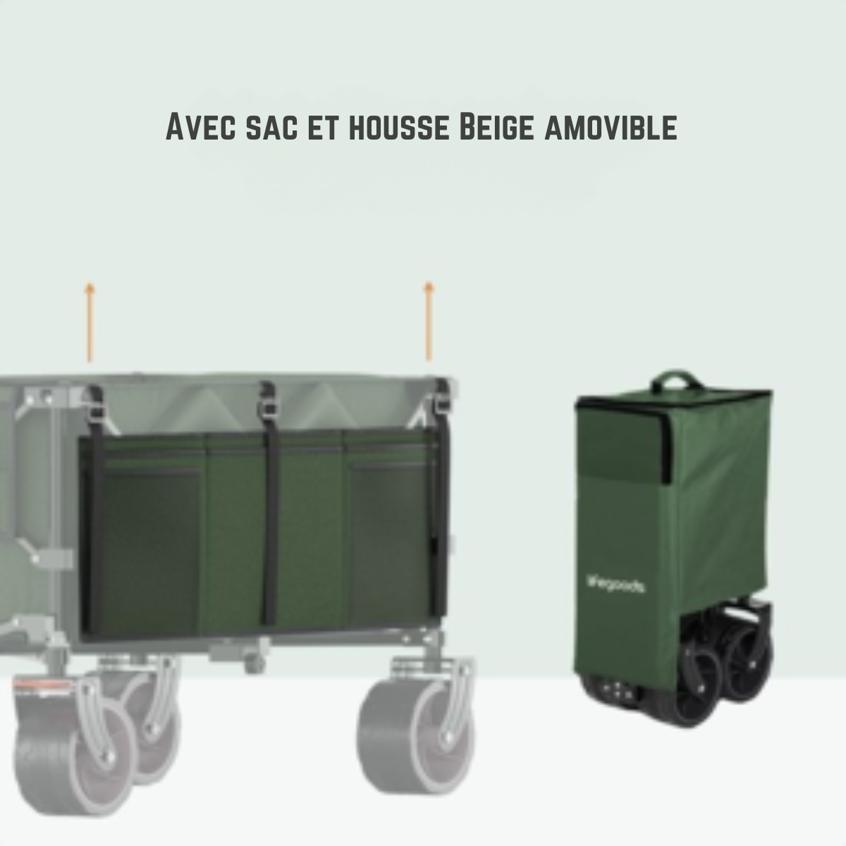 LifeGoods Wagon - XL - Pliable - 200L - 150KG de capacité de charge - Vert