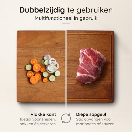 Deleca Planche à découper en bois de noyer - Double face avec poche à jus / poignées - Grande et épaisse planche à découper - Pour la cuisine, planche à découper durable, planche à servir, planche à fromage, planche à boissons, planche à tapas - Bois de n