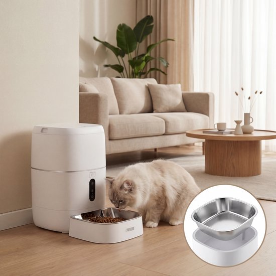 Mangeoire automatique Princess - Smart 6 litres – Chat et chien - Commande via application - Repas programmables - Bol en acier inoxydable - Sans BPA - Antidérapant - Batterie de secours - Distributeur automatique de nourriture - 610060