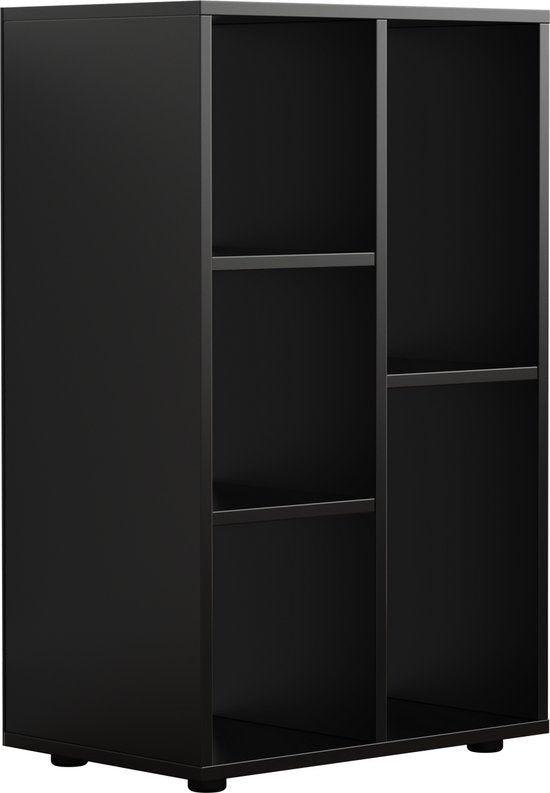 VDD - Armoire à compartiments - Armoire à compartiments séparateur de pièces - Armoire à compartiments noire - Armoire murale - Bibliothèque - Bibliothèque noire - Bibliothèque noire - 5 compartiments