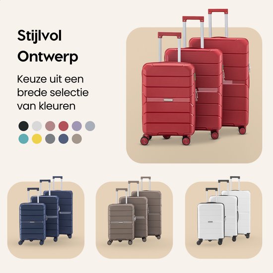 SKYCASES Urban Adventurer - Grande valise de voyage - Verrouillage par numéro - 49x30x75cm - 110L - Valise de voyage avec verrouillage de valise - Roues pivotantes - Rouge V2