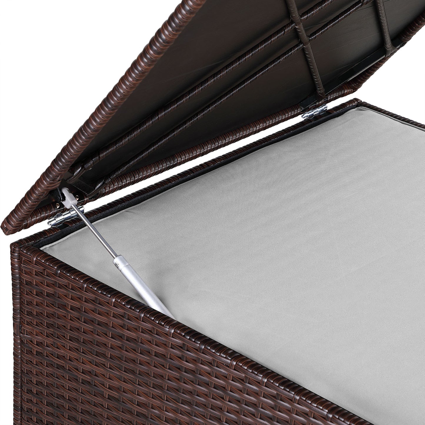Boîte de rangement Casaria en polyrotin - marron - 75x75x70 cm - avec sac hydrofuge