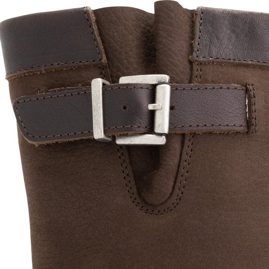 Travelin' Gyland Bottes en cuir pour dames - Bottes doublées de laine - Cuir marron foncé