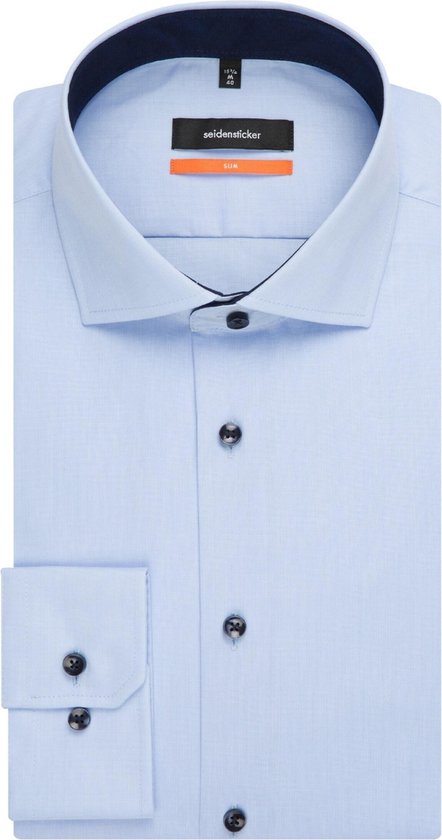 Chemise homme - Seidensticker - Bleu clair - Manches longues - Taille 39 - Coton