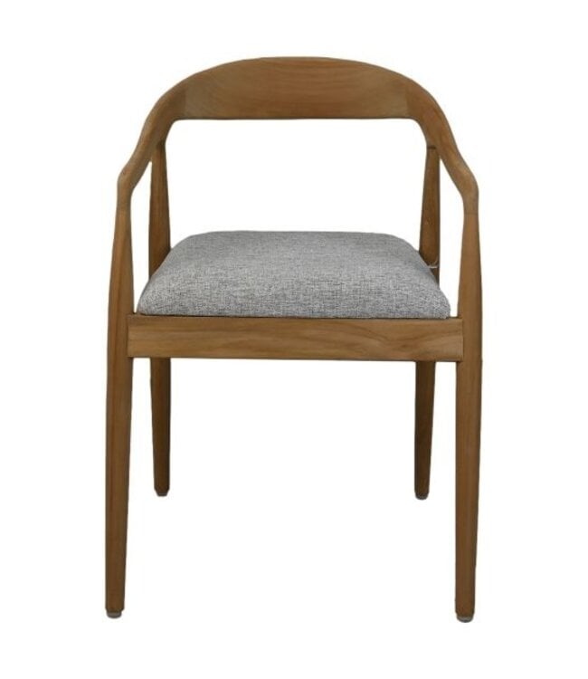 collection hsm - chaise de salle à manger modena - teck et gris - 55 × 41 × 78 cm