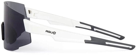 Lunettes AGU Vigor unisexe - Blanc - Verres UV400 - Traitement anti-buée - 2 paires de verres supplémentaires - Branches anti-allergiques - Étui de rangement inclus