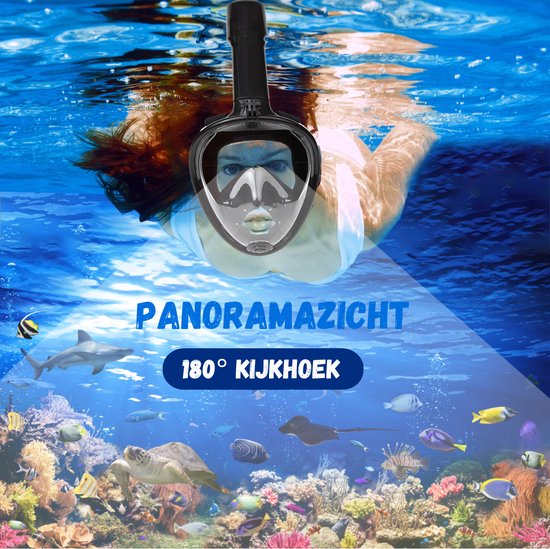 Masque de plongée Vertrex avec tuba L/XL - Tuba - Masque de plongée adultes et enfants - Masque de plongée enfant - Masques de plongée avec tuba