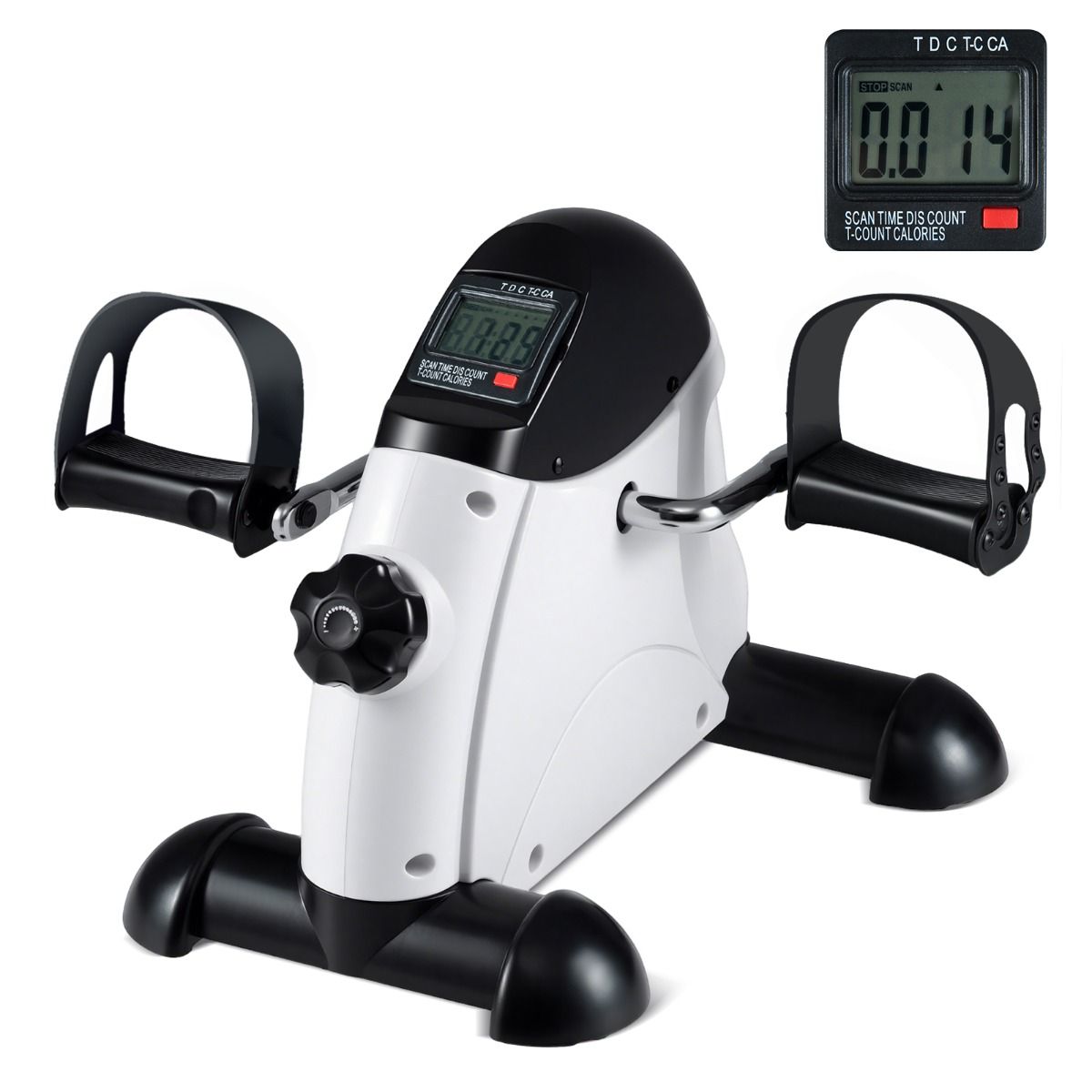 Mini-vélo d'appartement Coast - Appareil d'entraînement pour les bras et les jambes - Résistance réglable - Blanc