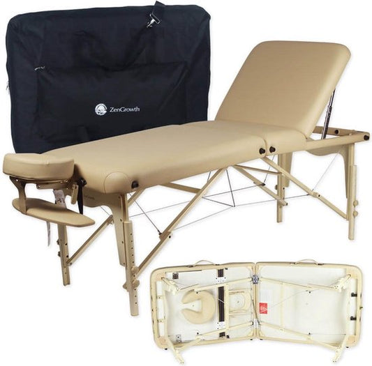 ZENGROWTH Nimman Table de massage pliante avec dossier Mocca