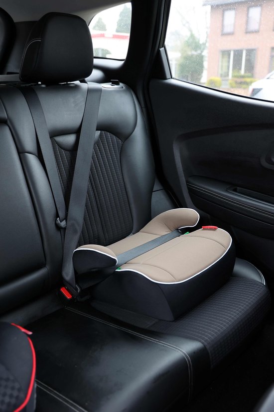 Rehausseur Carkids I-Size Sam - Conforme à la norme I-Size R-129 - Pour les enfants mesurant entre 125 et 150 cm – Housse amovible et lavable - Installation flexible - Taupe/Noir
