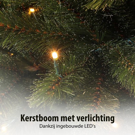 Sapin de Noël artificiel Triumph Tree Bristlecone - Sapin de Noël avec éclairage et 240 LED - Sapin artificiel à structure articulée - H 215 x Ø 127 cm - Vert foncé - Pour l'intérieur