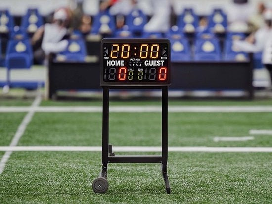 Perel Tableau d'affichage numérique, multisport, avec chronomètre sportif multifonctionnel, utilisation intérieure et extérieure, modèle de table, utilisation autonome ou sur support, 40,5 x 62 cm