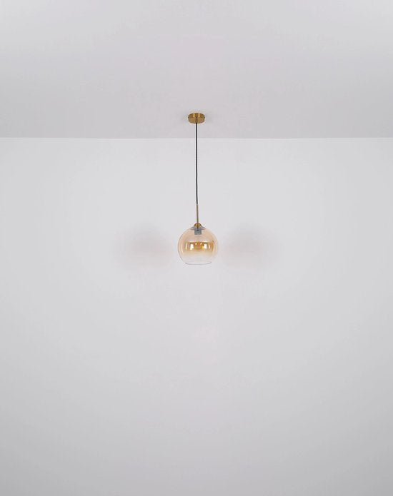 Globo - suspension - JAMESSA - couleur ambre - verre - Ø 25 cm - E27 - 15788H