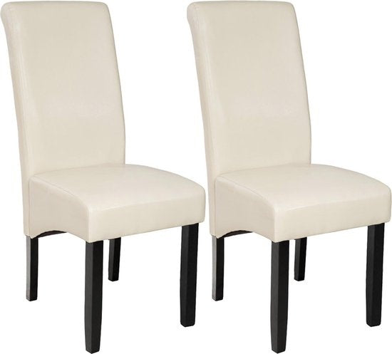 tectake® - 2x Chaise de salle à manger Ensemble de chaises de salle à manger - ergonomique - crème - 401295