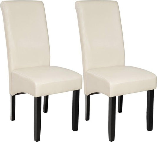 tectake® - 2x Chaise de salle à manger Ensemble de chaises de salle à manger - ergonomique - crème - 401295