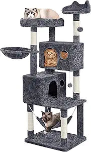 Arbre à chat Yaheetech - Sisal - 175 cm - Gris foncé