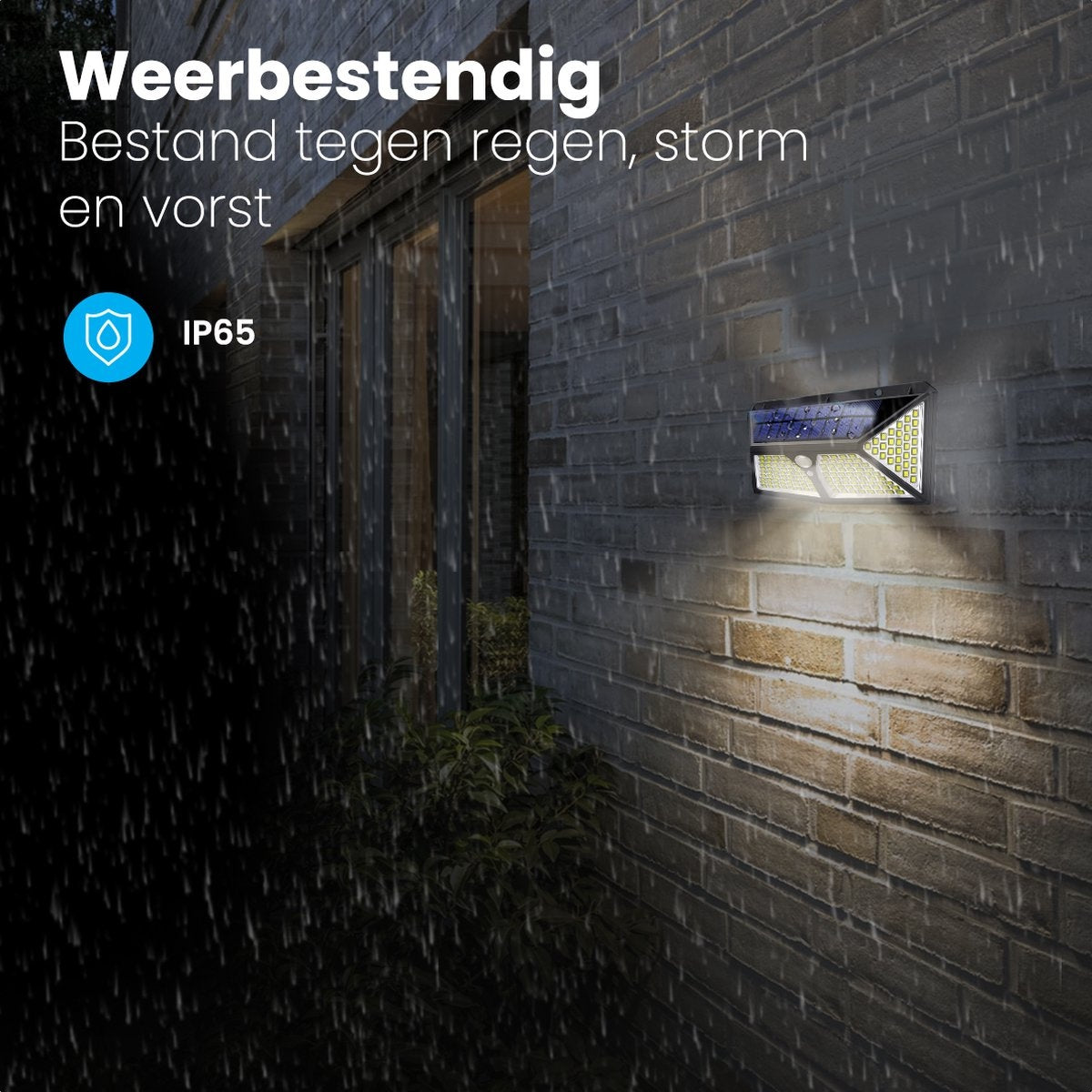 Auronic Lampe solaire d'extérieur avec détecteur de mouvement - Applique murale avec détecteur - Solaire - 180 LEDs - IP65 - Noir