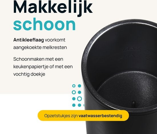 Mousseur à lait électrique -MOA - Sans BPA - Pour faire mousser et chauffer - Noir