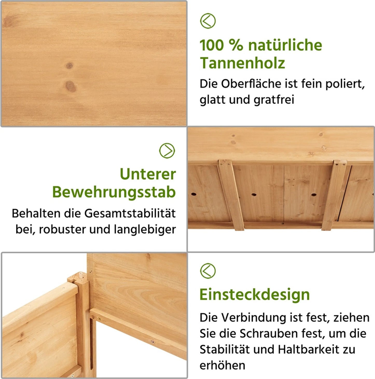 Yaheetech Jardinière surélevée sur roues - avec 4 trous de drainage, boîte de rangement et roulettes à 360° - pour balcon et terrasse - épicéa brun clair - 105,5 x 56,5 x 83,5 cm
