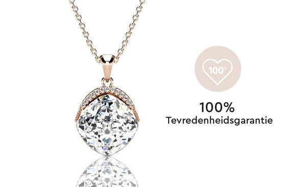 Yolora Collier femme avec pendentif - Cristal Kalpa Camaka - Couleur rose - Plaqué or rose 18K - Collier - Collier femme or rose - Bijoux - Coffret cadeau - Coffret cadeau de luxe - Coffret cadeau exclusif - Bel emballage cadeau