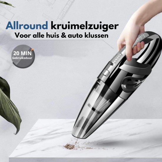 Aspirateur à main Turbo-7 - VAIVE - Aspirateur sans fil - Accessoires inclus - Noir / Gris