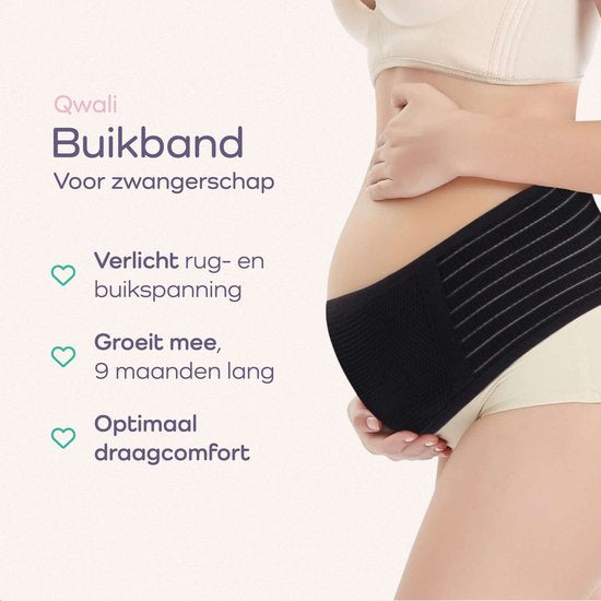 Ceinture abdominale et pelvienne de maternité Qwali pour le post-partum - Vêtements de maternité - Noir