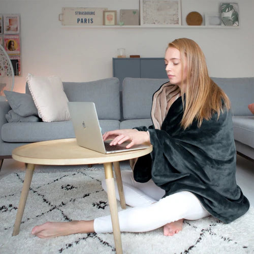 Couverture chauffante électrique - Auronic - 1 personne - 3 niveaux - avec minuterie - 160 x 120cm - Anthracite