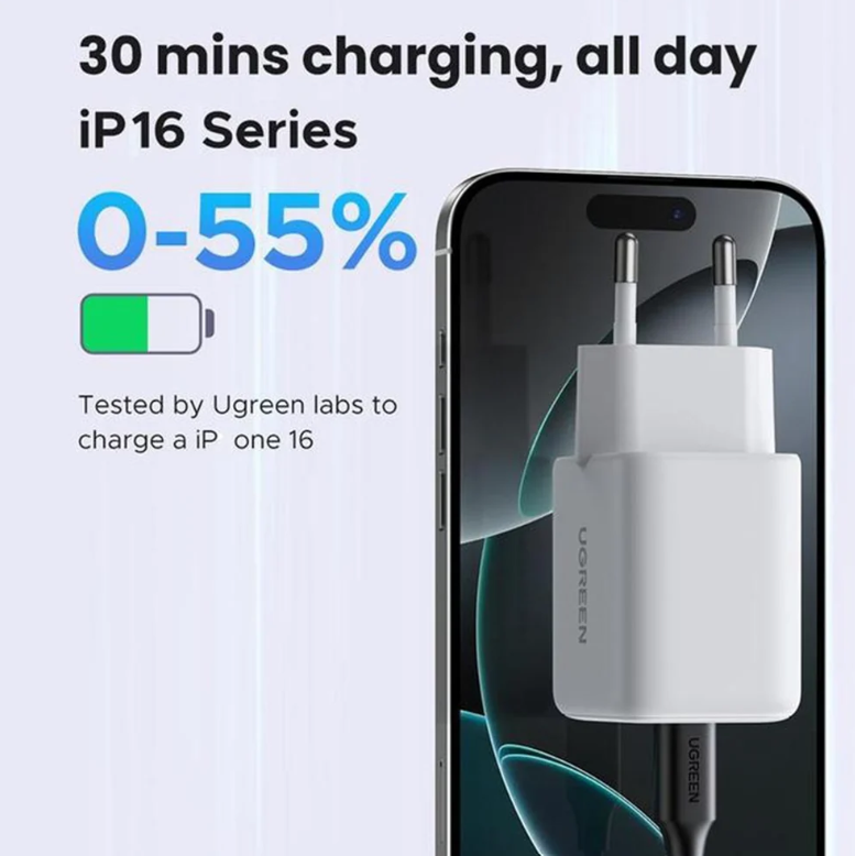 Chargeur réseau Ugreen X516 GaN 30 W - Rose - USB-A et USB-C