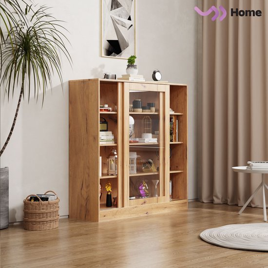 VDD Home - Vitrine en verre - Buffet - 120 x 120 x 37 - Bois